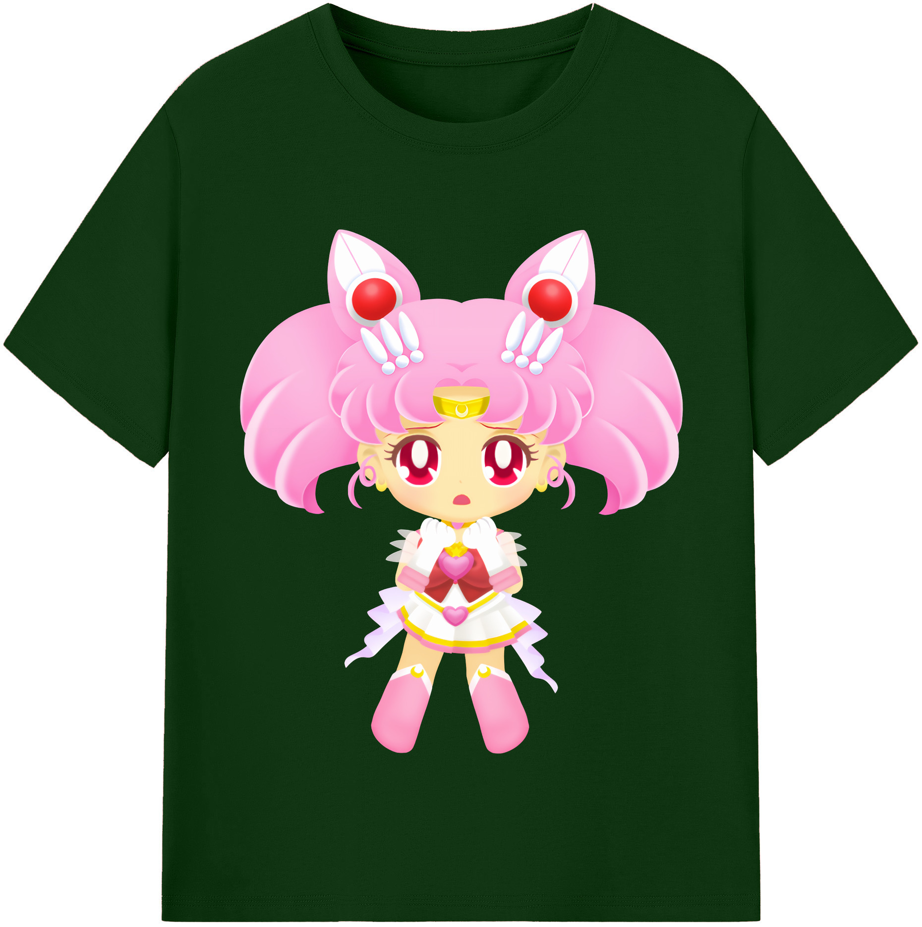 （画像用） 美少女戦士セーラームーン ちびうさ Sailor Moon Chibiusa Tsukino Usagi Small Lady Serenity 綿100％半袖Tシャツ（フロントプリント）